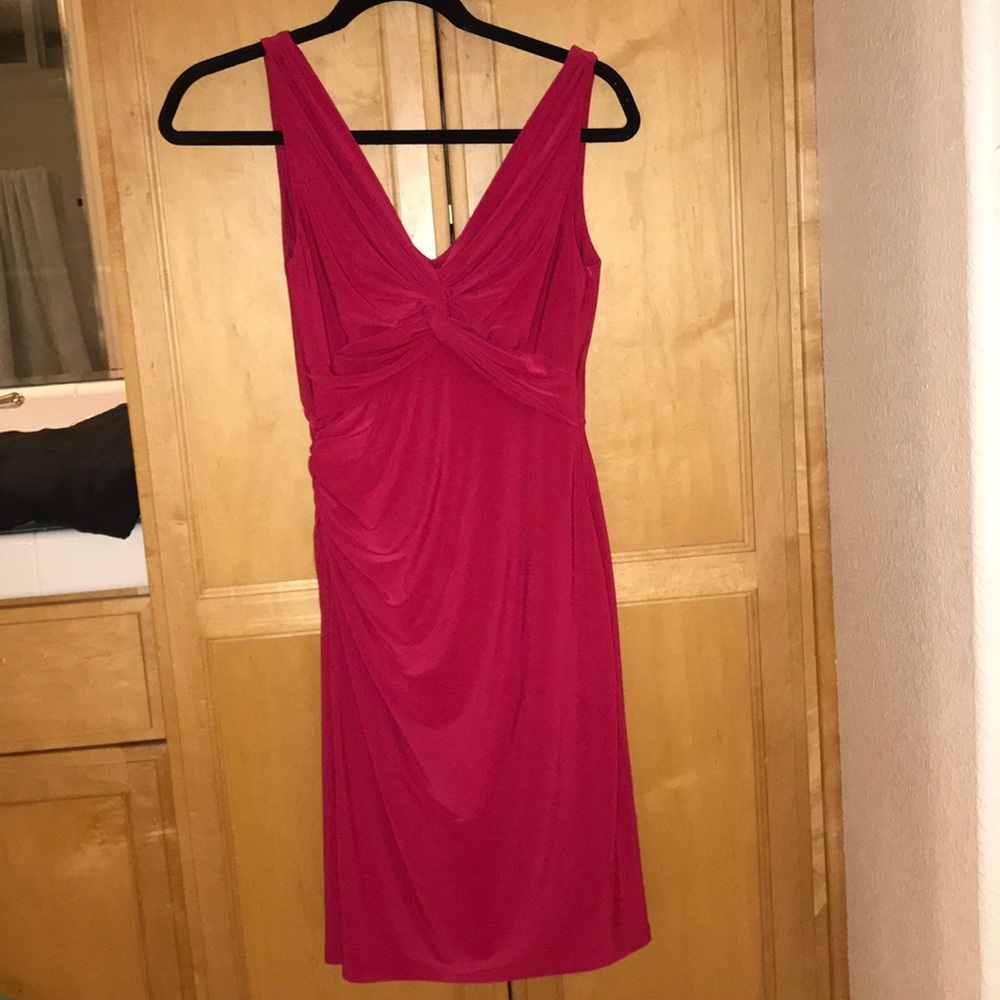 Ralph Lauren Rouched Red Dress